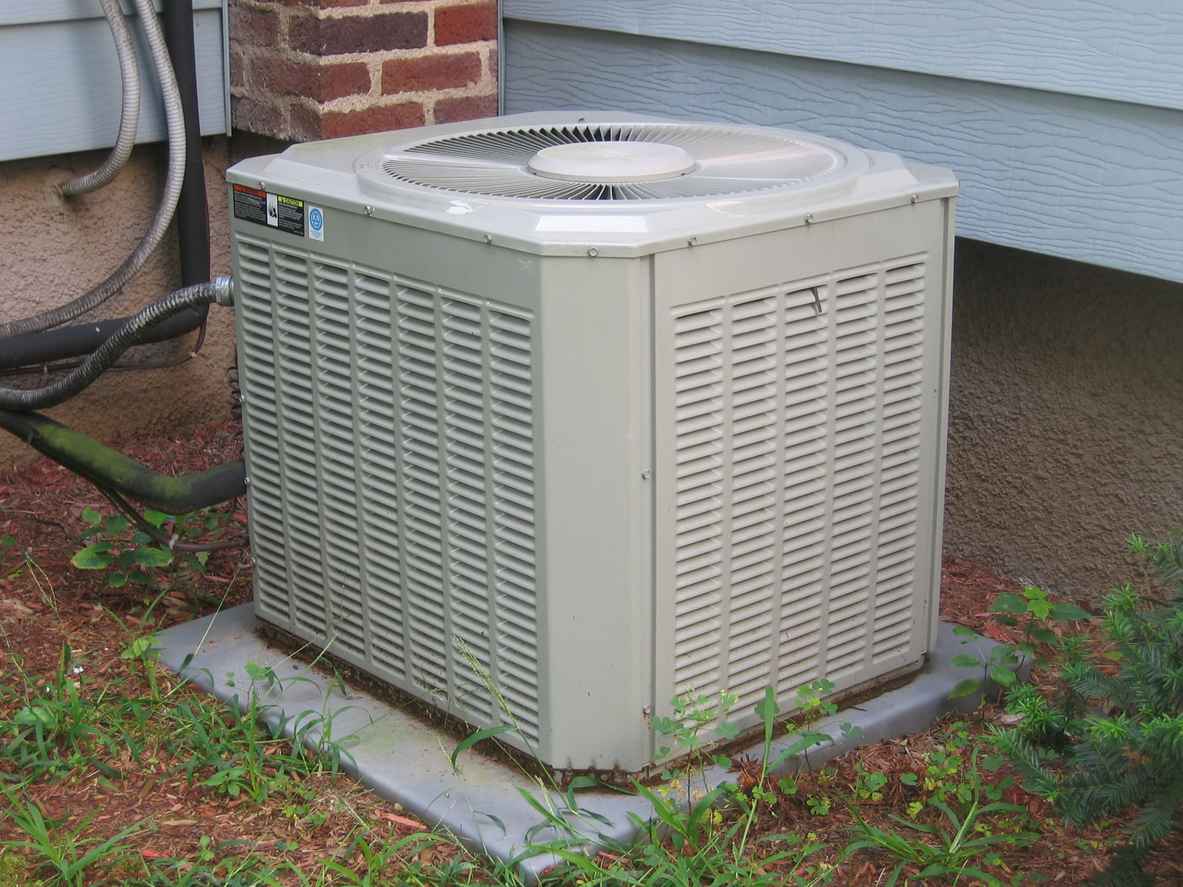 Central air conditioning unit outside