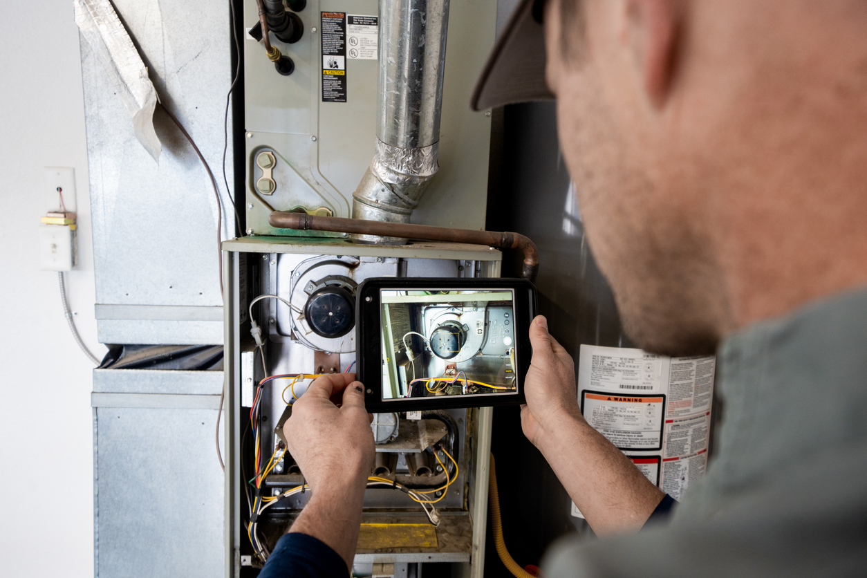 Working on a furnace