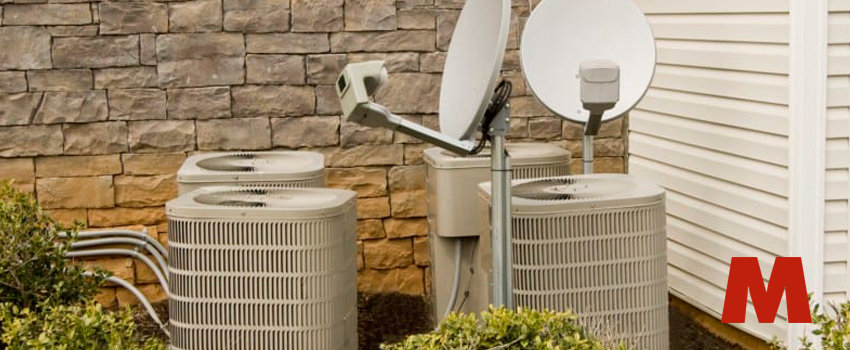 Central AC units installed outside a building