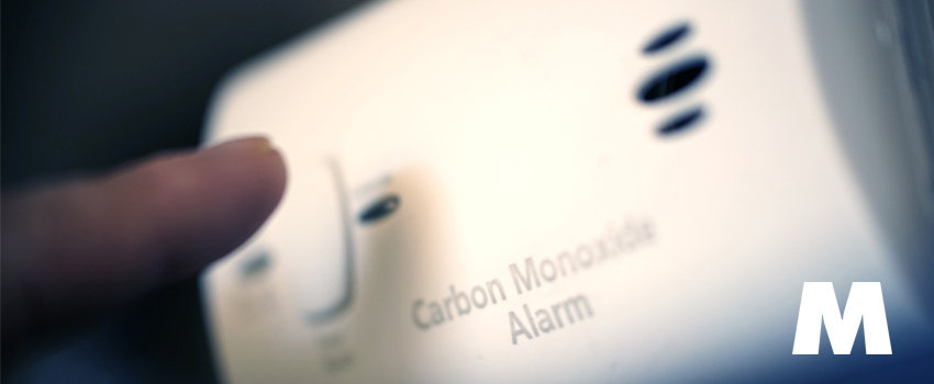 Document reading "carbon monoxide alarm"