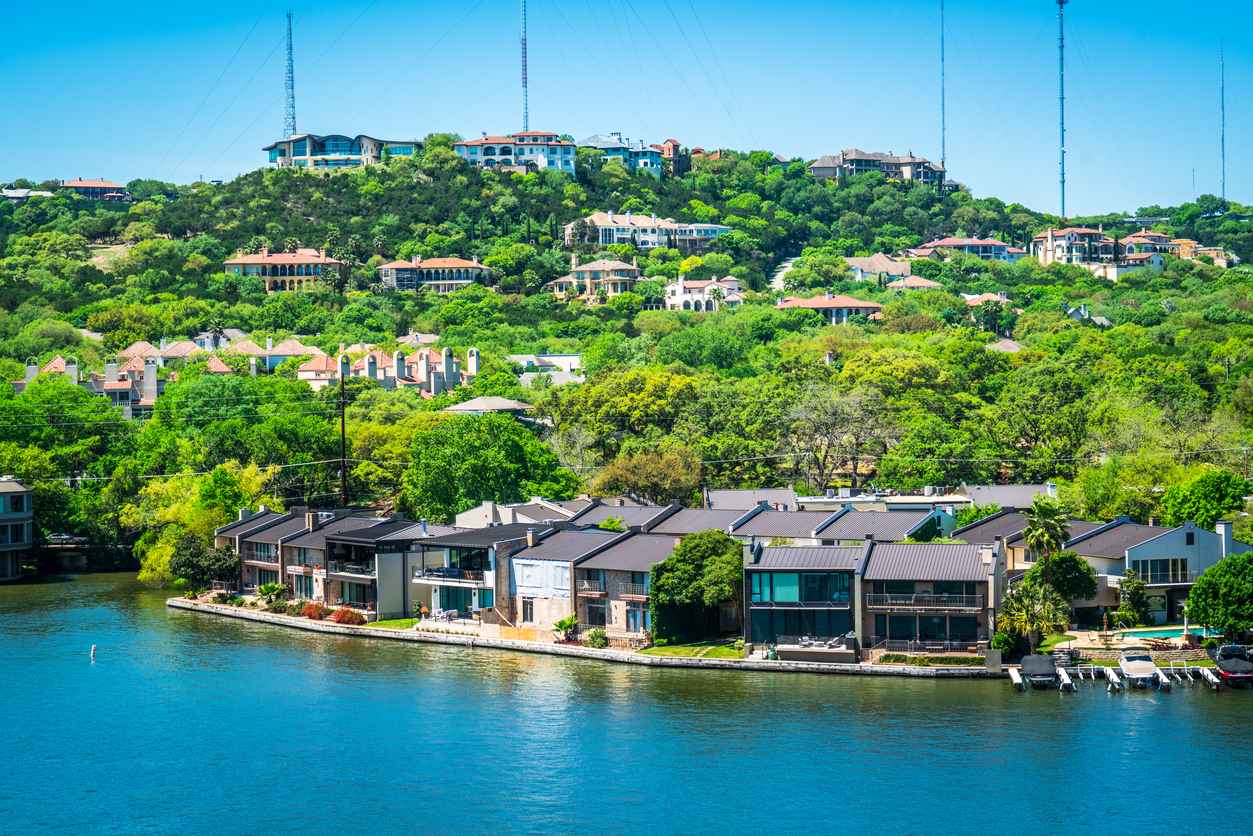 Luxury homes along Westlake in Austin, Texas